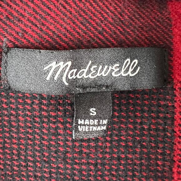 MADEWELL Flannel Oversized Plaid Ex-Boyfriend Shirt Side Button Pockets Size S - Picture 9 of 12